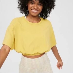 Offline by Aerie Relaxed Fit Crop Top with Placement Elastic Band XL
